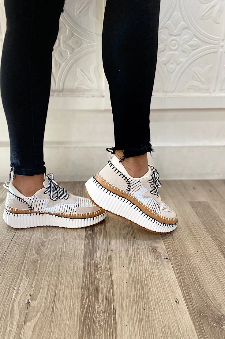 Lennon Platform Tan Sneakers