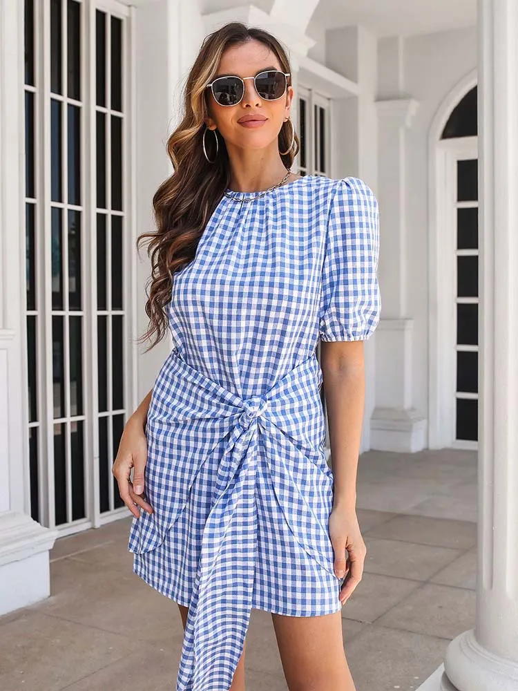 Liana Summer Plaid Dress