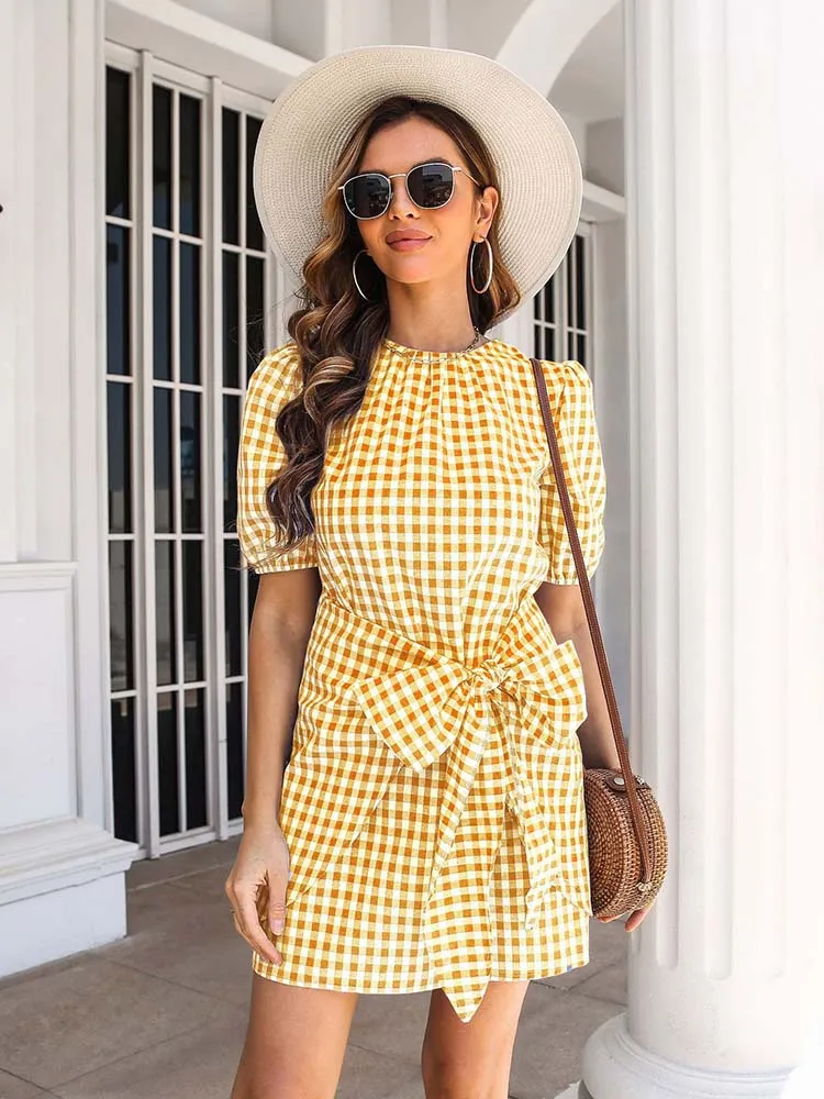 Liana Summer Plaid Dress