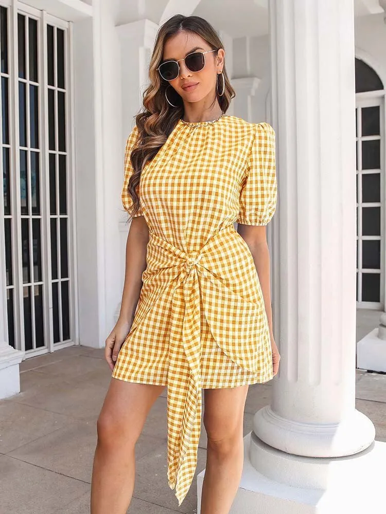 Liana Summer Plaid Dress