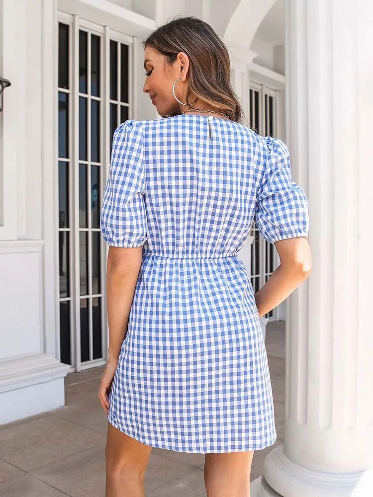 Liana Summer Plaid Dress