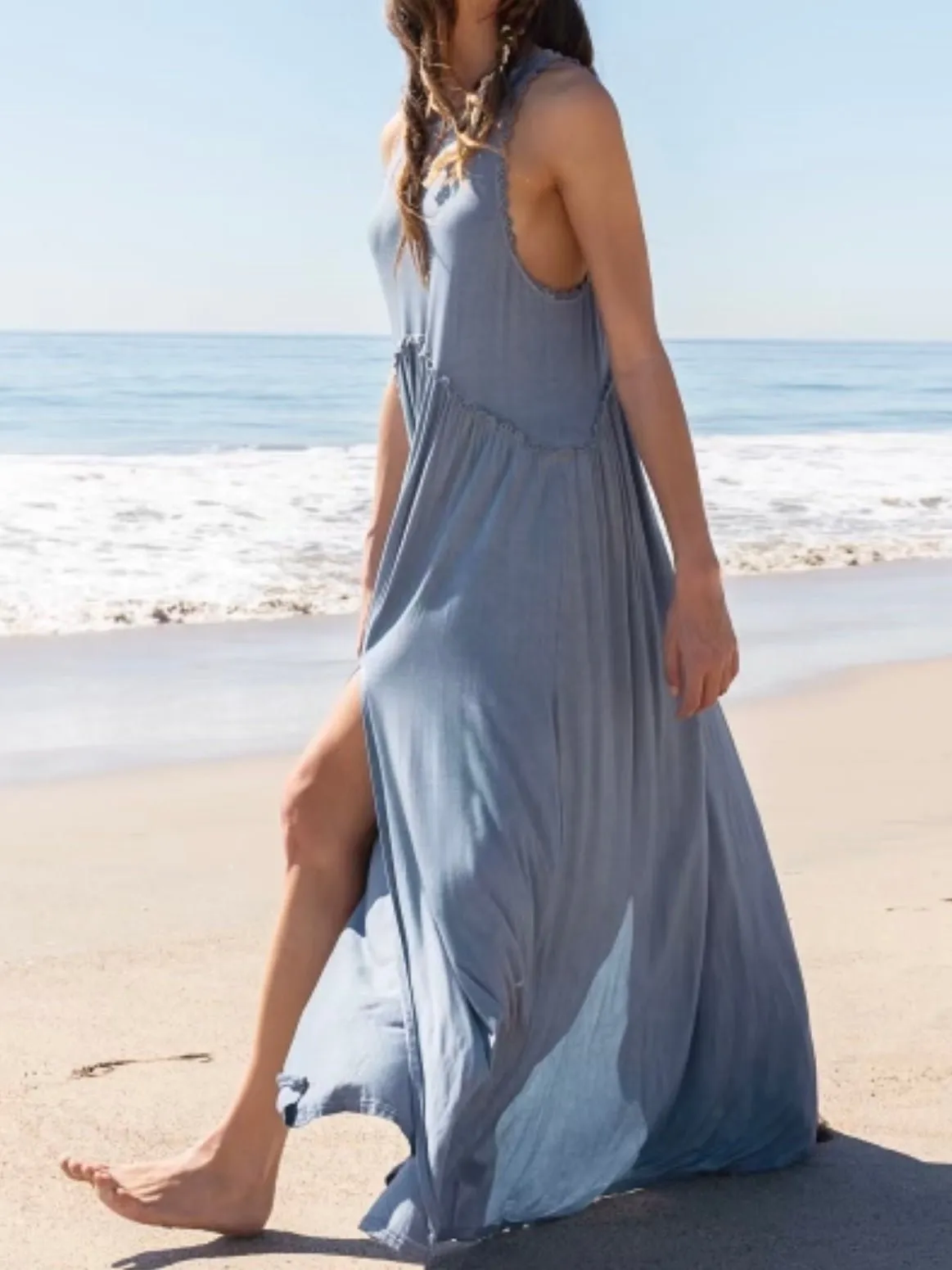 Light blue midi dress