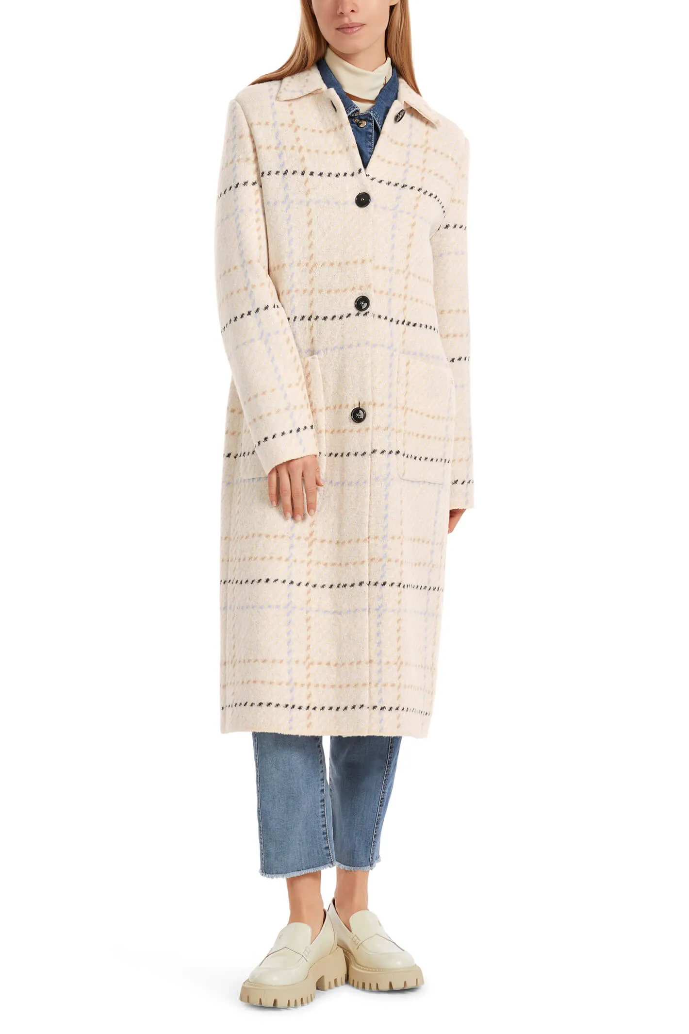 Marc Cain Collections VC 11.03 M09 132 Dark Cream Check Coat