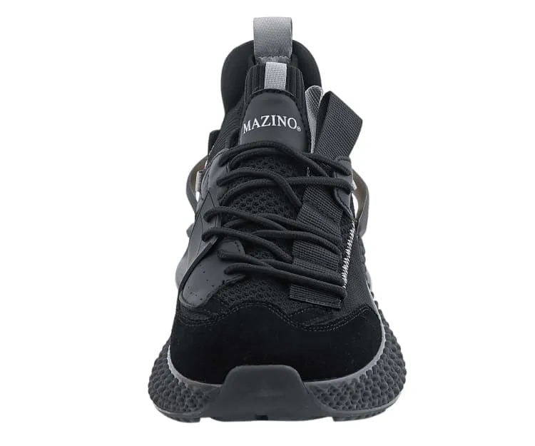 Mazino Delta Men's Black Mesh Blade Sneakers