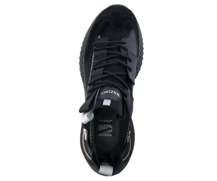 Mazino Delta Men's Black Mesh Blade Sneakers