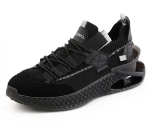 Mazino Delta Men's Black Mesh Blade Sneakers