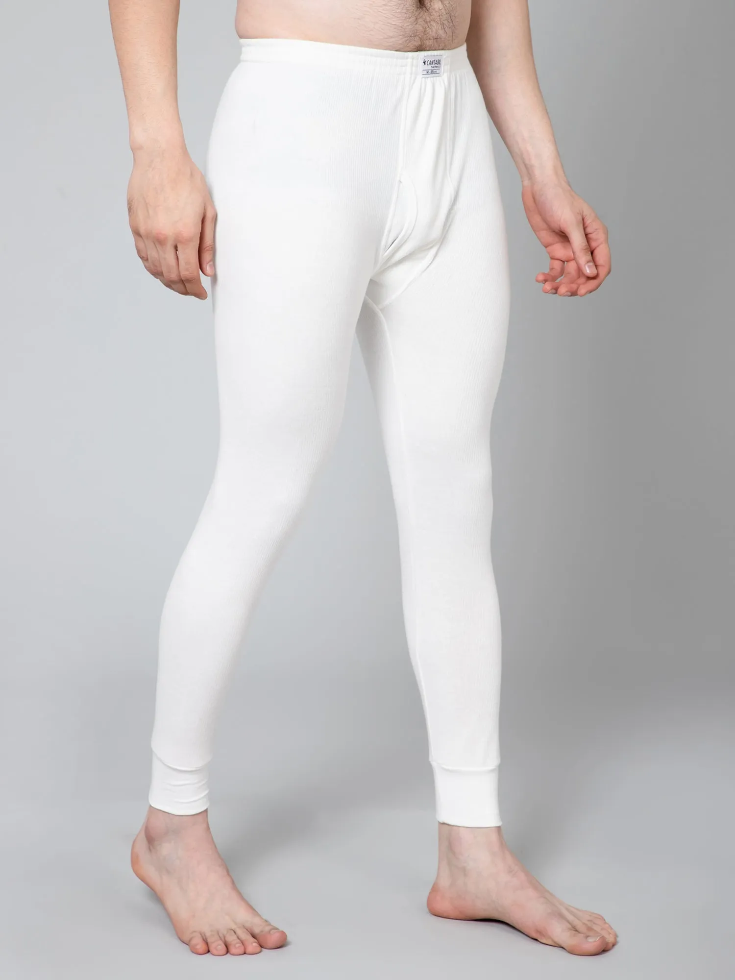 Men Off White Thermal Trouser