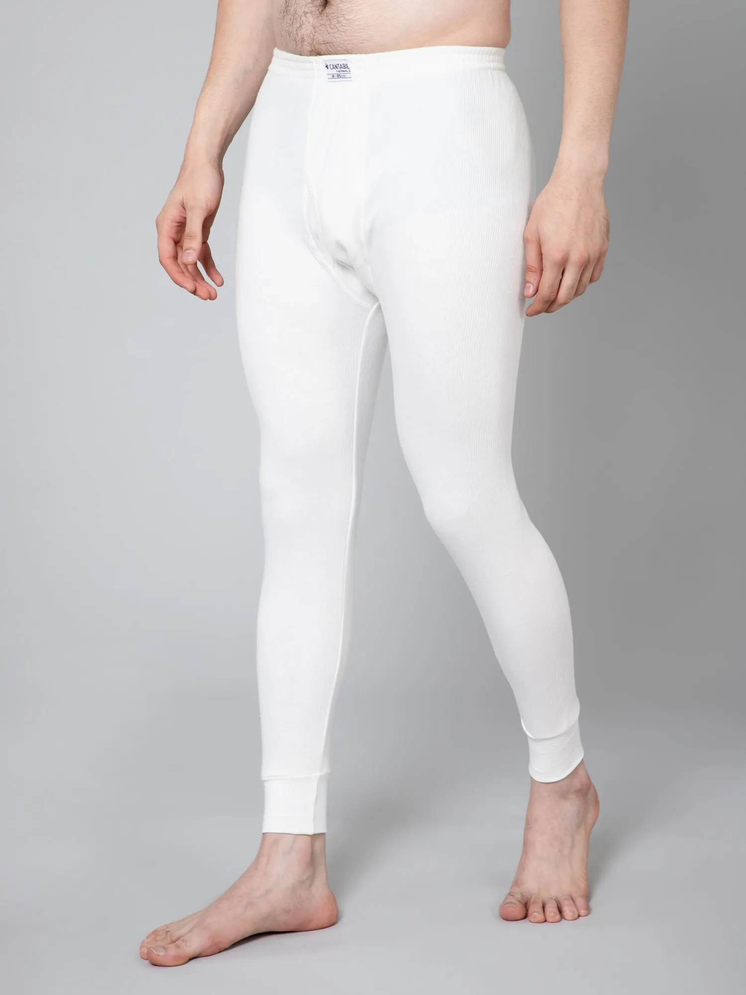 Men Off White Thermal Trouser
