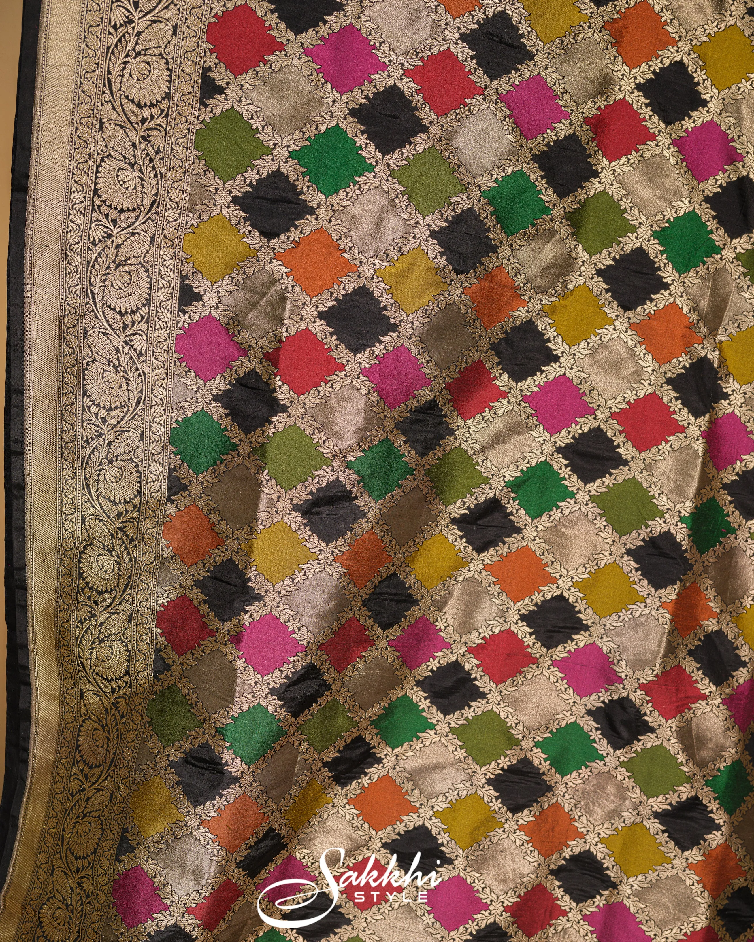MULTICOLORED BANARASI KATAN SAREE