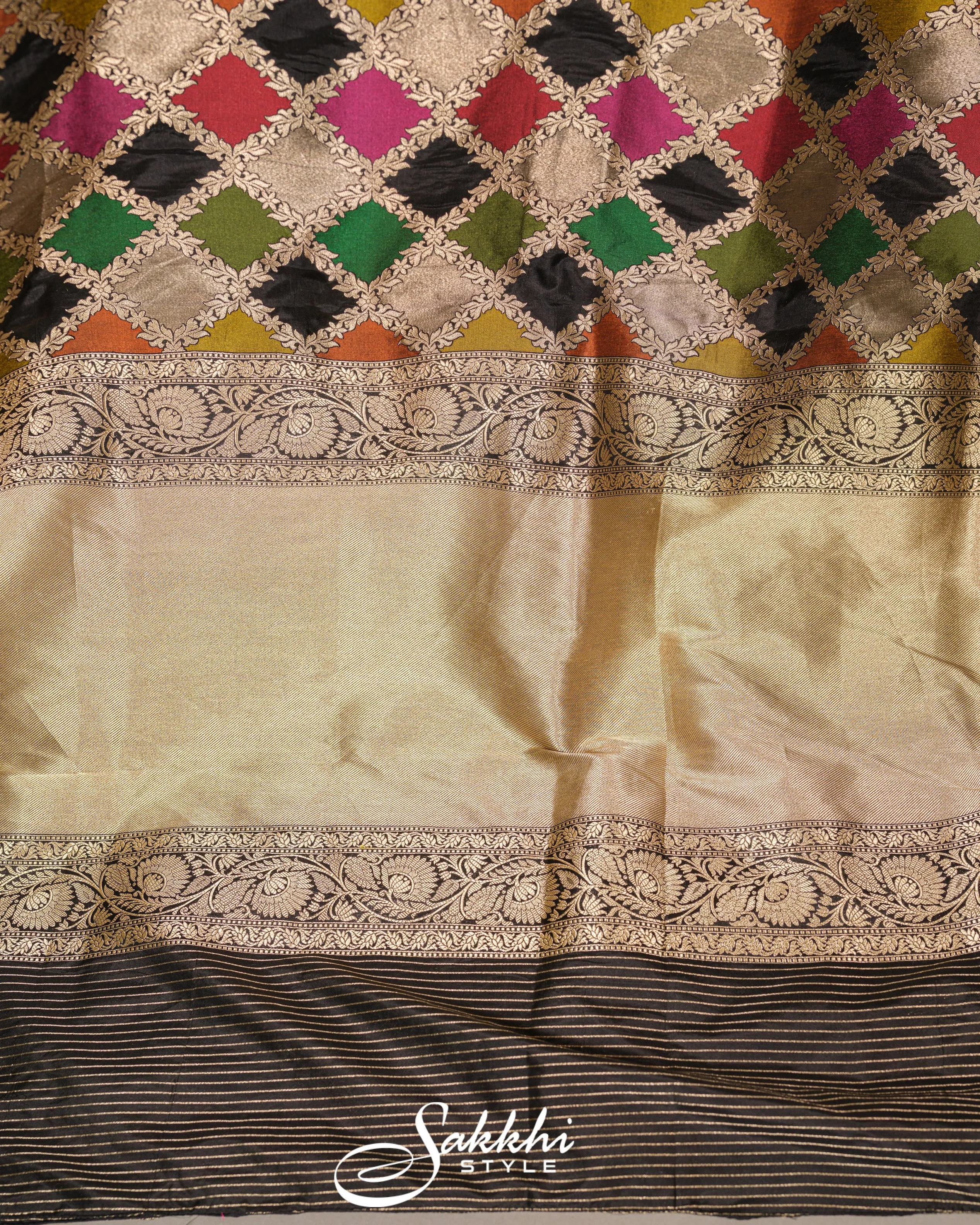 MULTICOLORED BANARASI KATAN SAREE