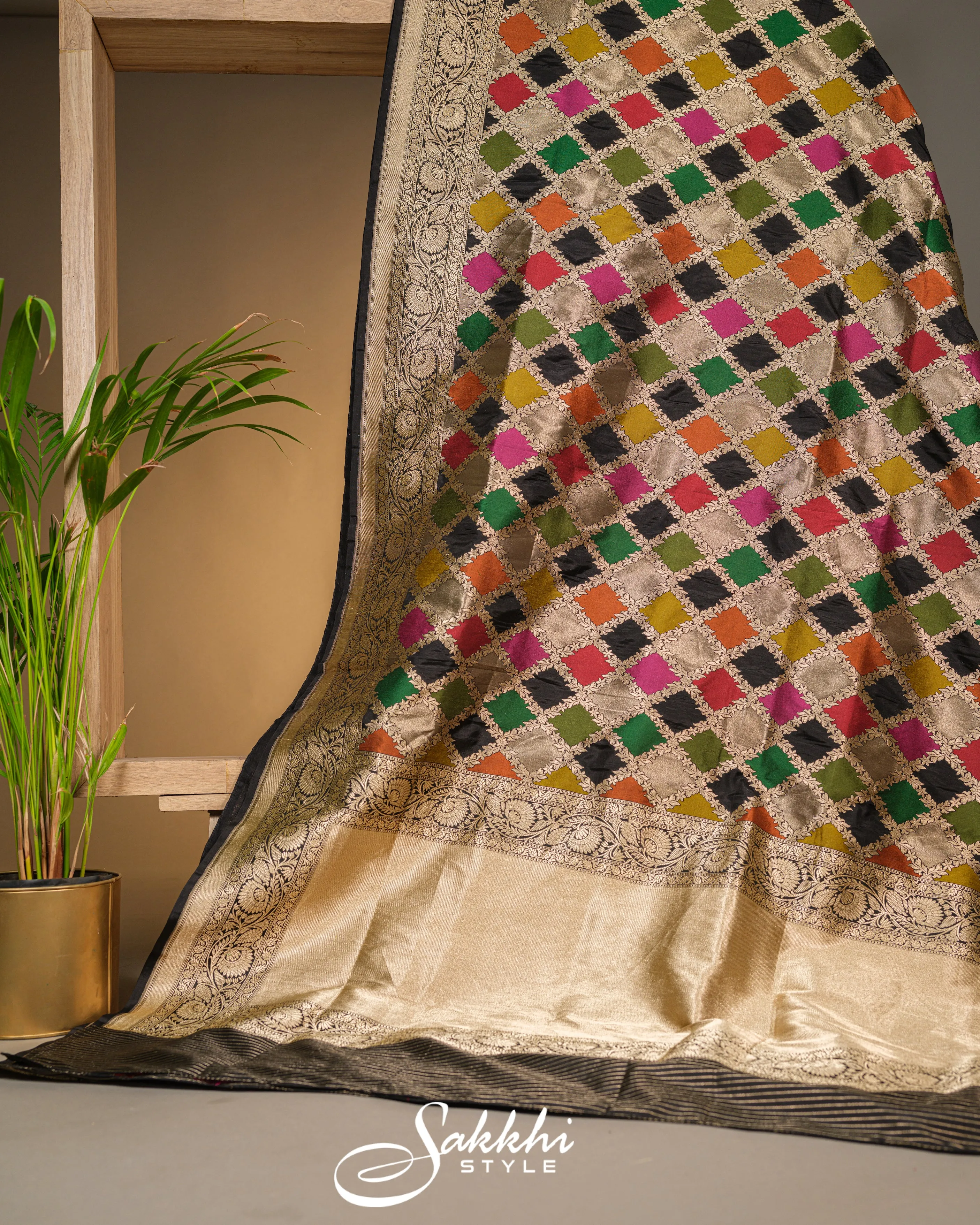 MULTICOLORED BANARASI KATAN SAREE