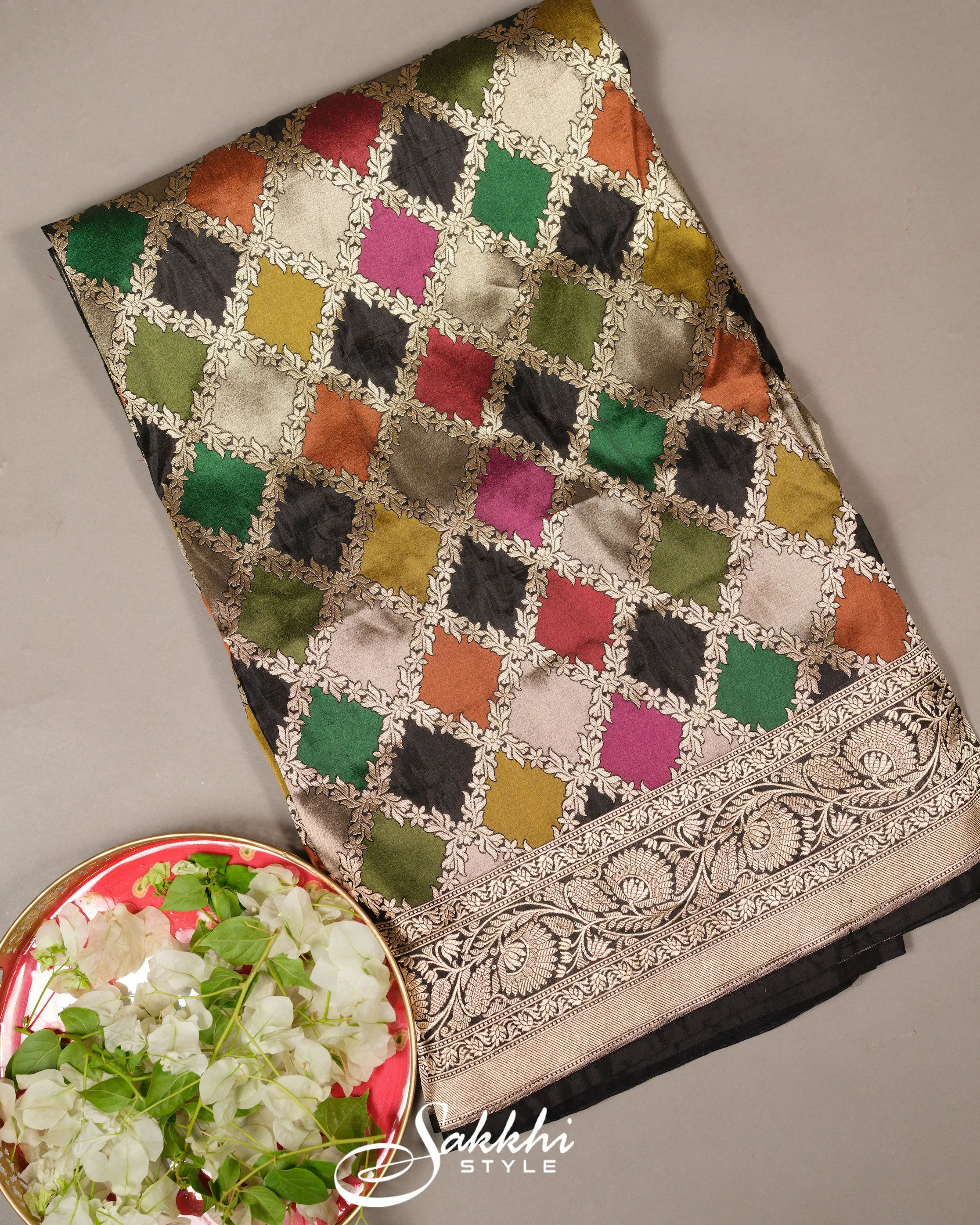 MULTICOLORED BANARASI KATAN SAREE