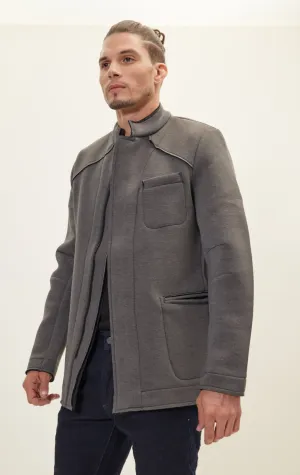 Neoprene Stand Collar Jacket - Anthracite