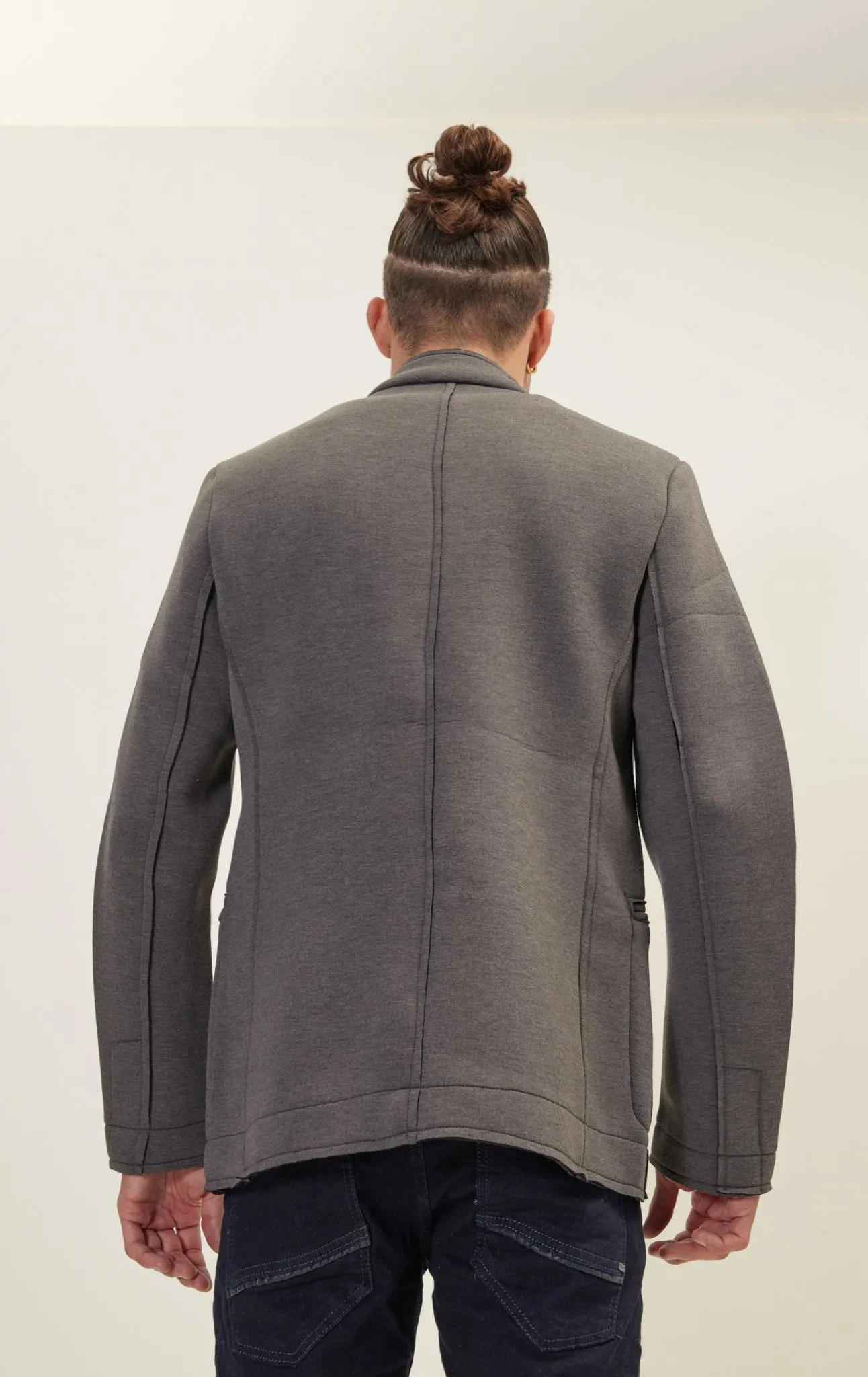 Neoprene Stand Collar Jacket - Anthracite