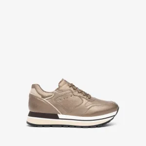 NEROGIARDINI WOMEN LEATHER SNEAKERS IN BROWN