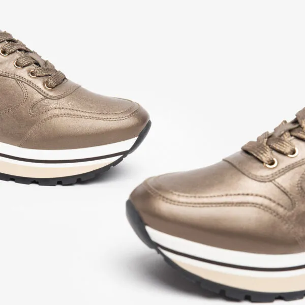 NEROGIARDINI WOMEN LEATHER SNEAKERS IN BROWN