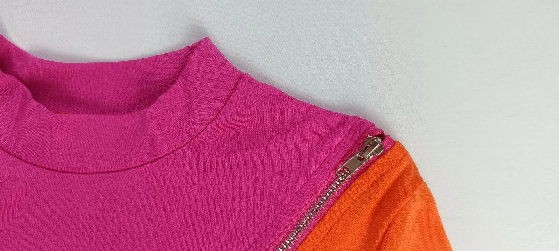 Paisley Colorblock Zipper Dress