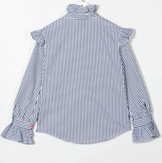 PH Multi Striped Ruffle Shirt