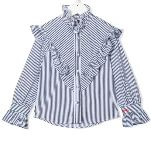 PH Multi Striped Ruffle Shirt