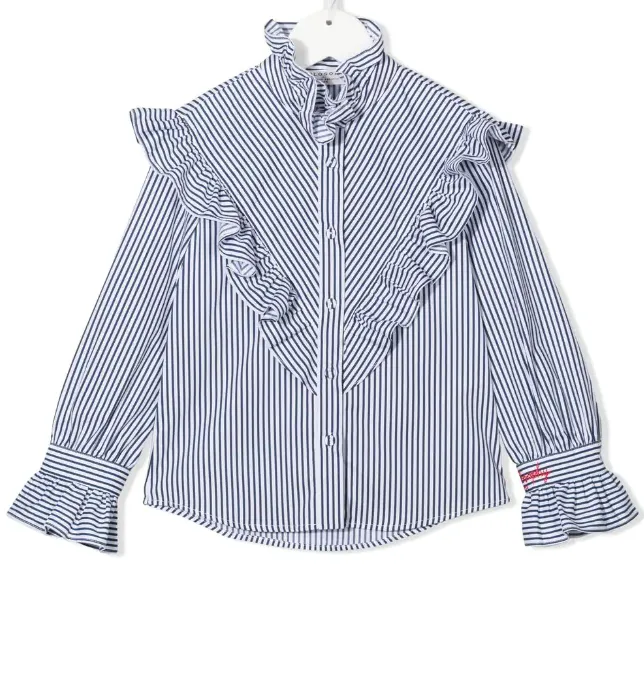 PH Multi Striped Ruffle Shirt