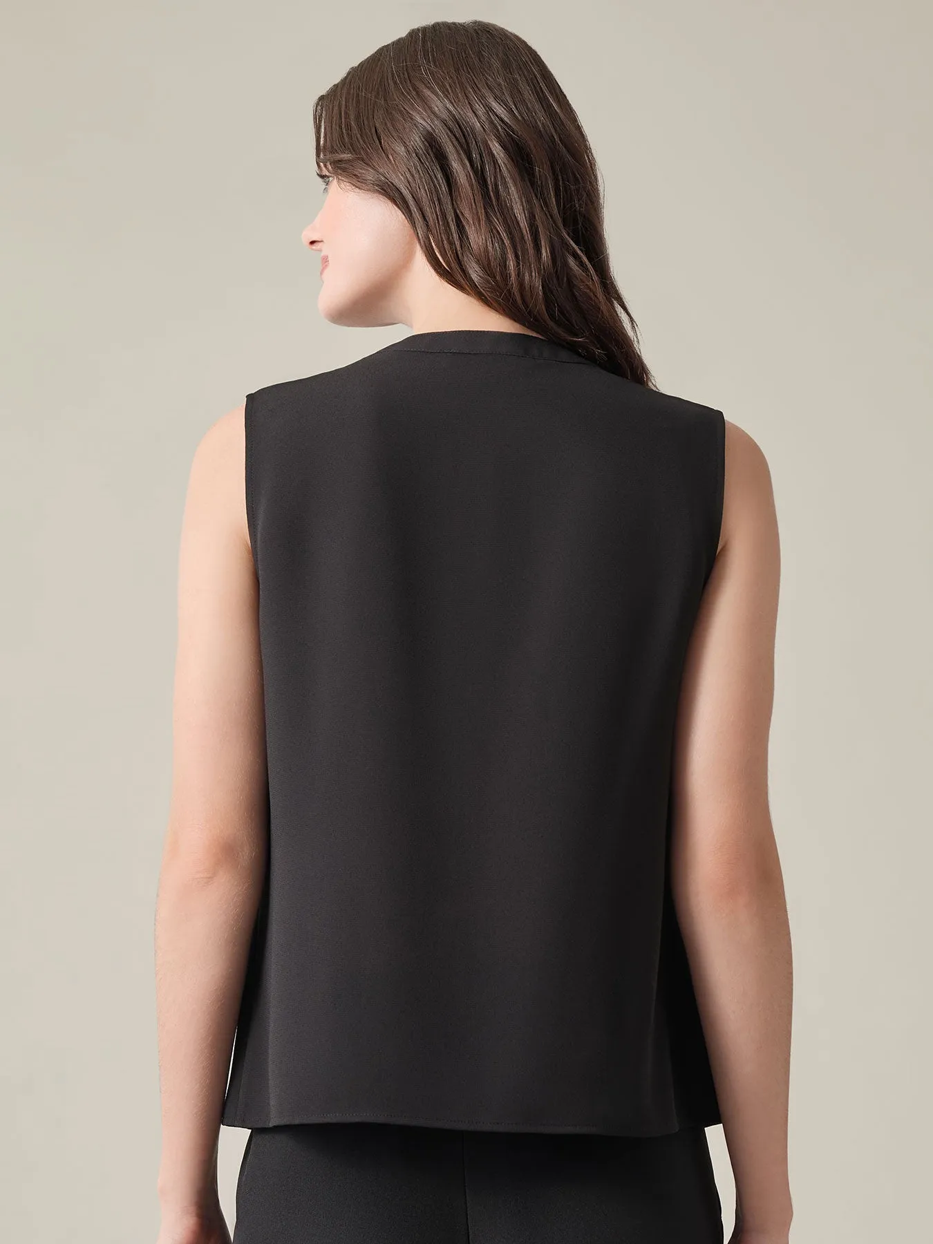 Plus Ruffle Front Blouse, Crepe de Chine
