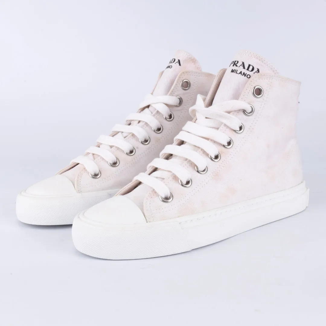 Prada Cap Toe Cloth High Top Sneakers