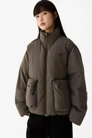 Side Pockets Versatile Puffer Jacket