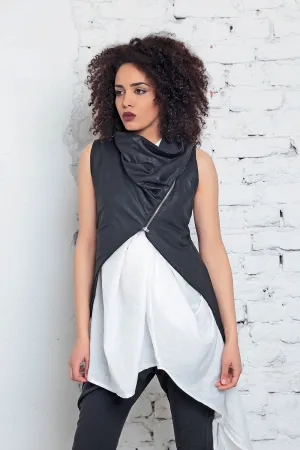 Sleeveless asymmetrical vest - KIKO