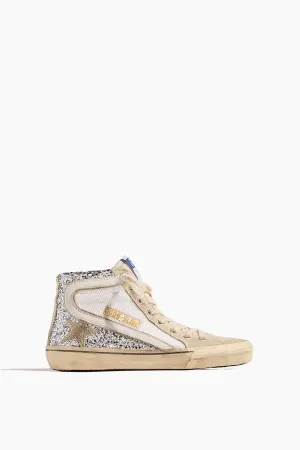 Slide Sneaker in Silver/White/Marble