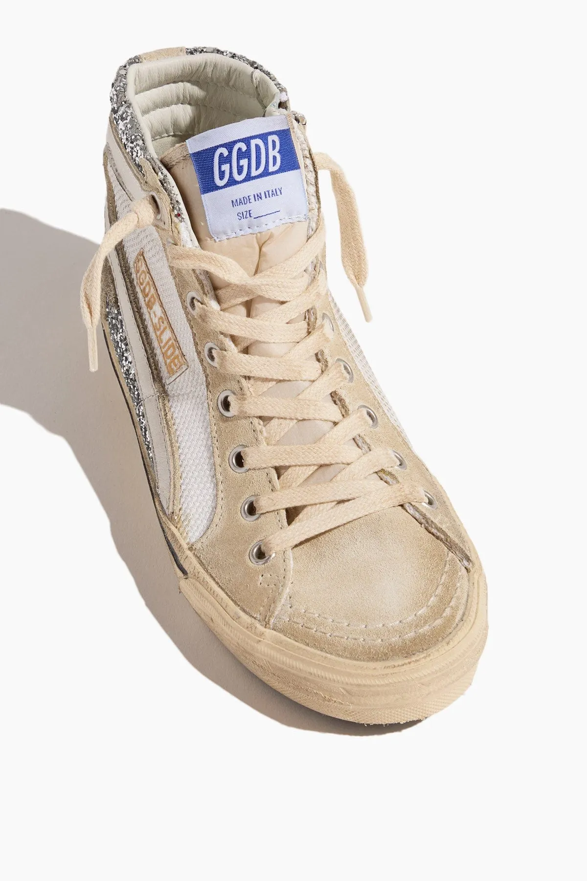 Slide Sneaker in Silver/White/Marble