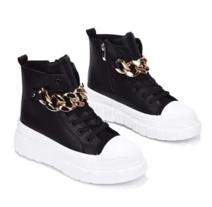 South Black Hi Top Sneakers