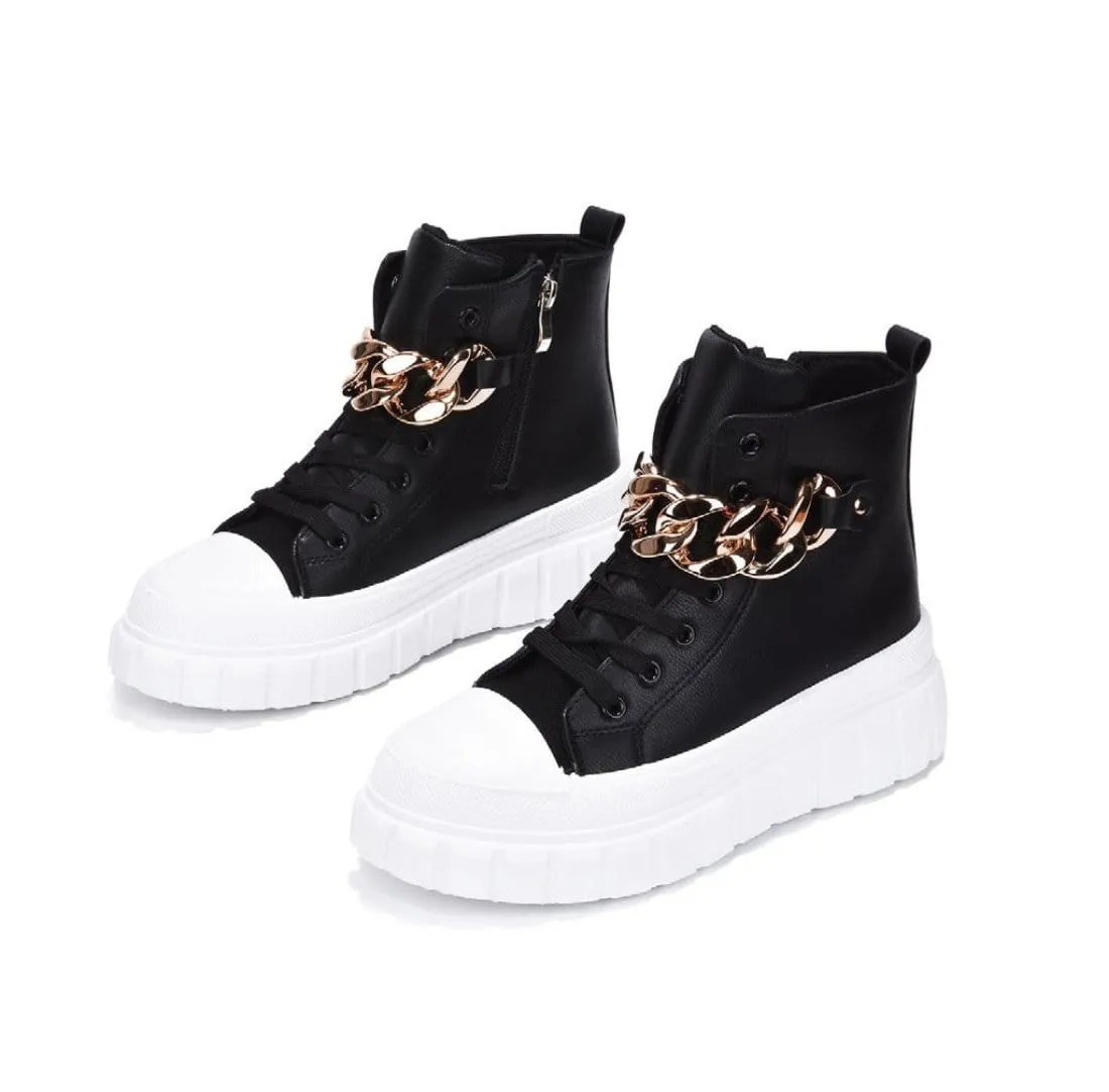 South Black Hi Top Sneakers