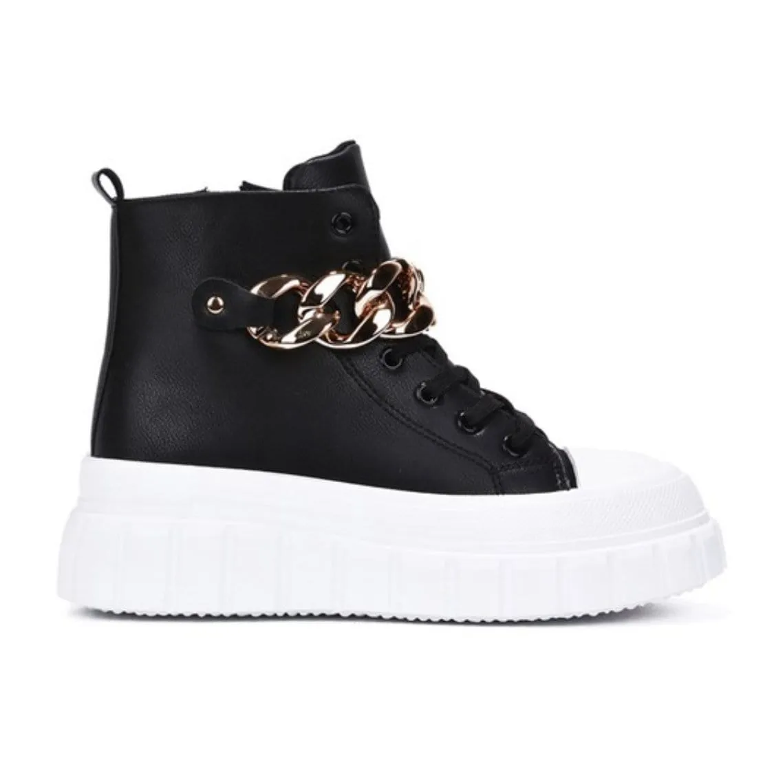 South Black Hi Top Sneakers