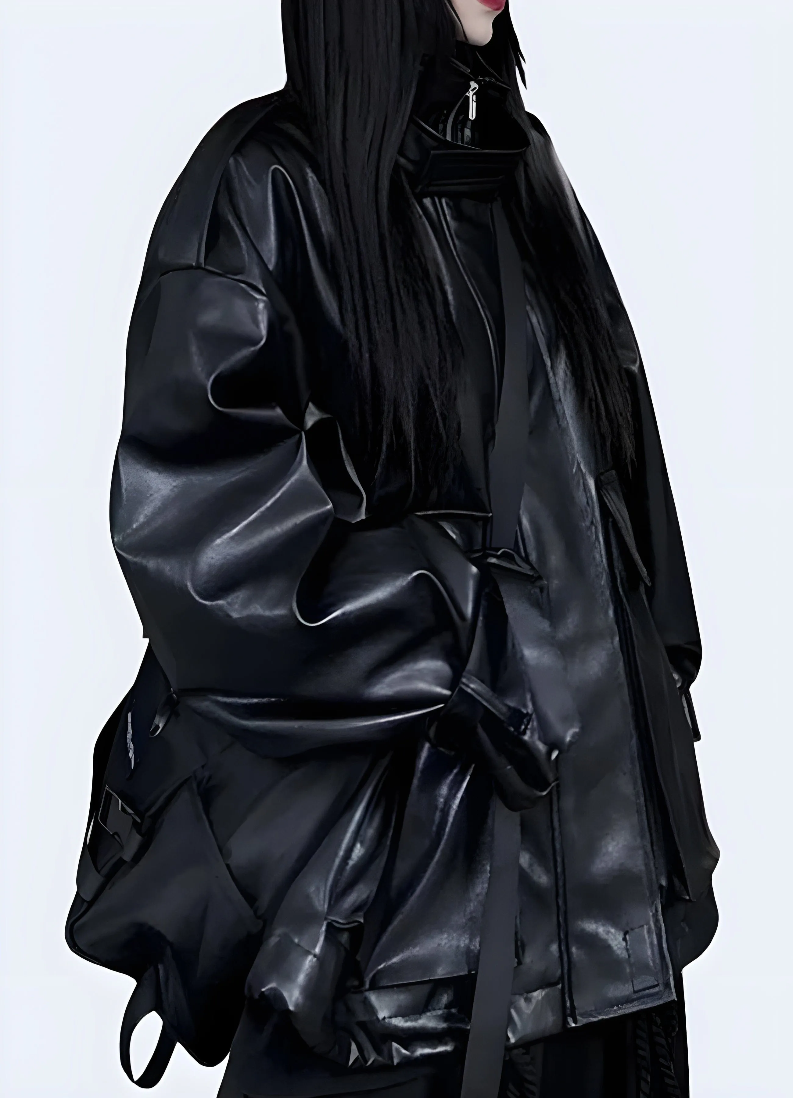 Techwear Gothic Leather Jacket