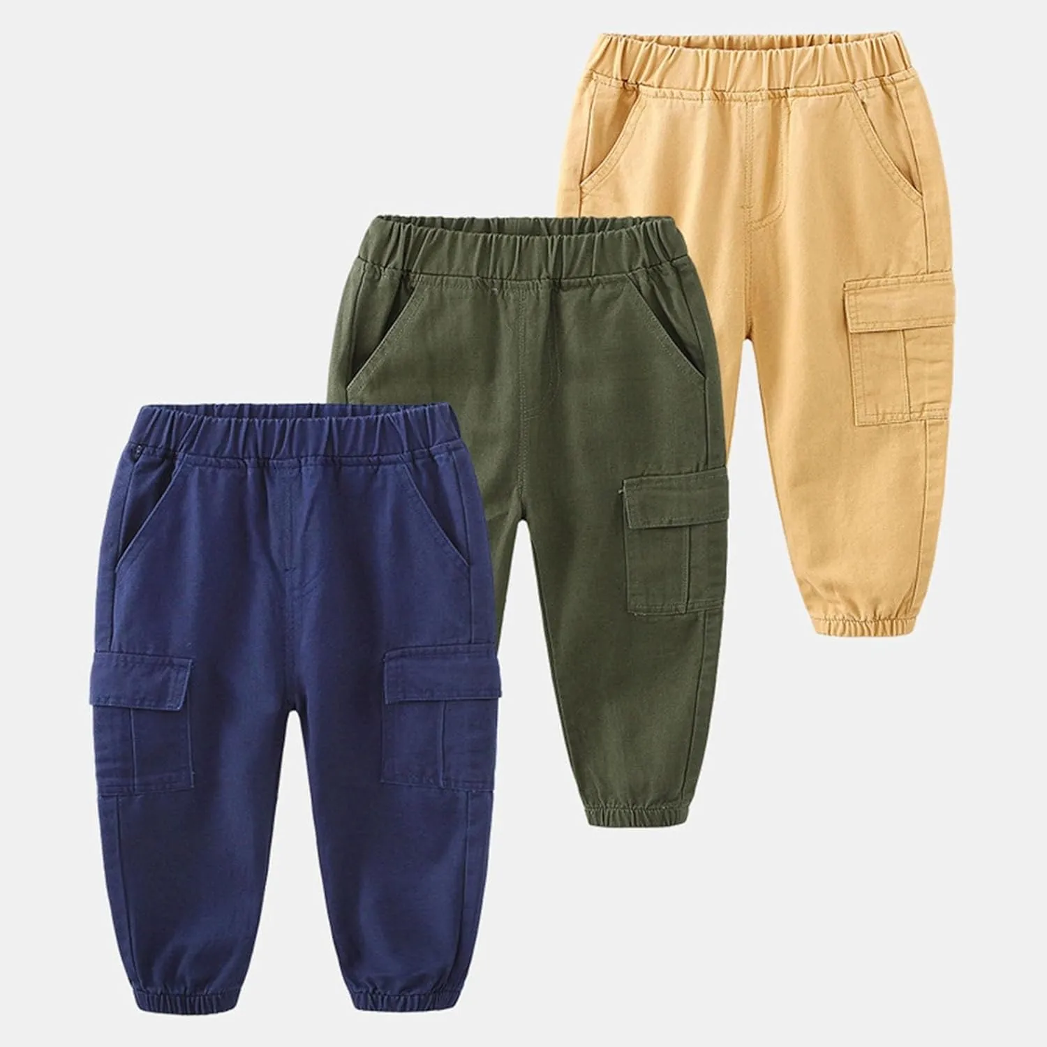 Toddler Boy Linen Pants Casual Basic Plain Soft Long Pants Kids Summer Fall Comfy Cotton Linen Elastic Trousers