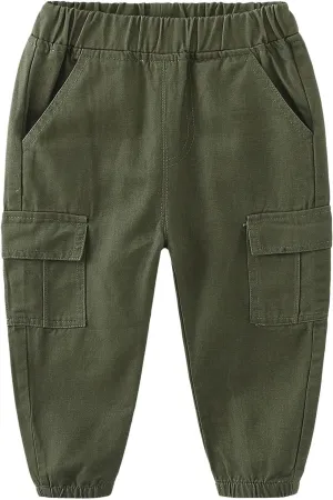 Toddler Boy Linen Pants Casual Basic Plain Soft Long Pants Kids Summer Fall Comfy Cotton Linen Elastic Trousers