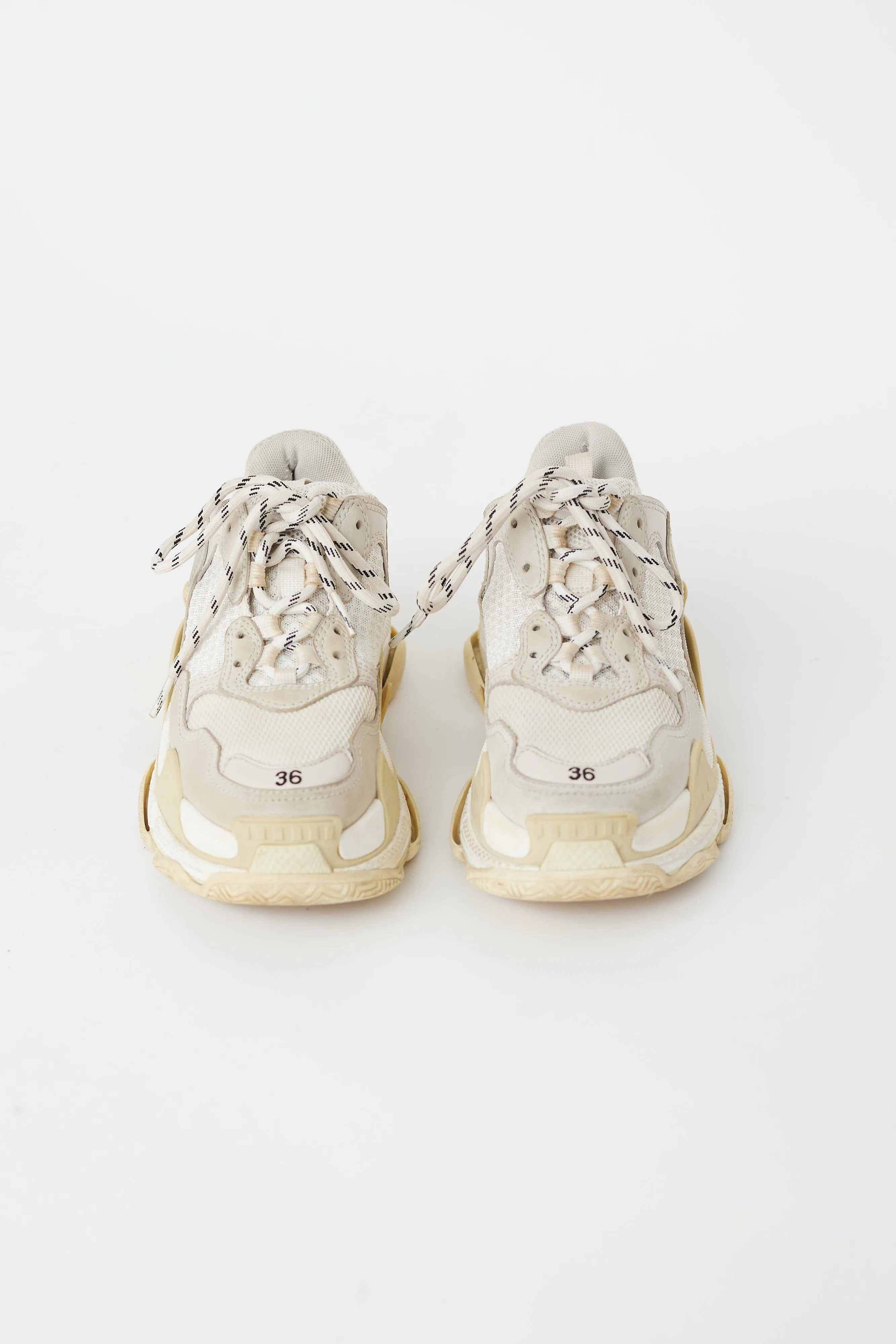 White & Cream Triple S Sneaker