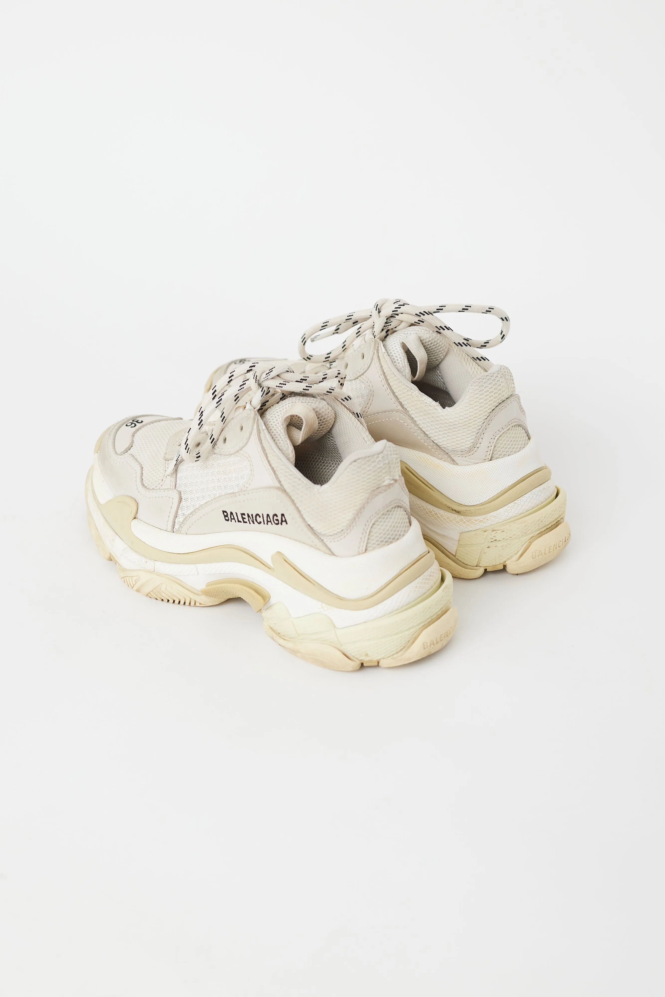 White & Cream Triple S Sneaker