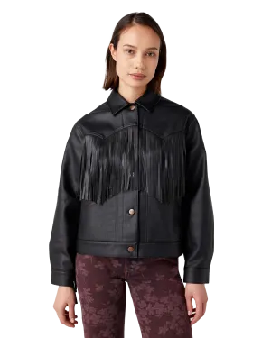 Wild Fringe Jacket in Black